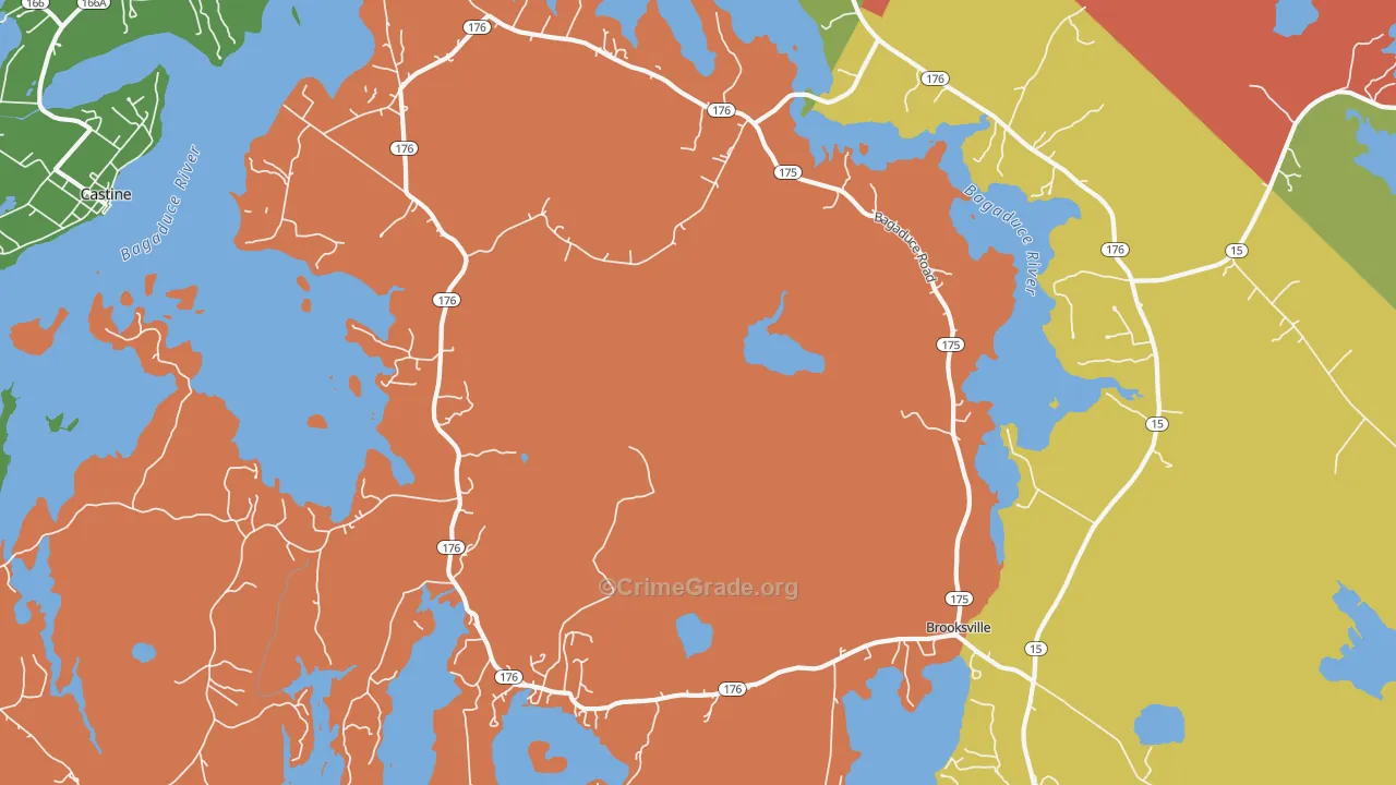 Brooksville, ME Map of Theft Rates