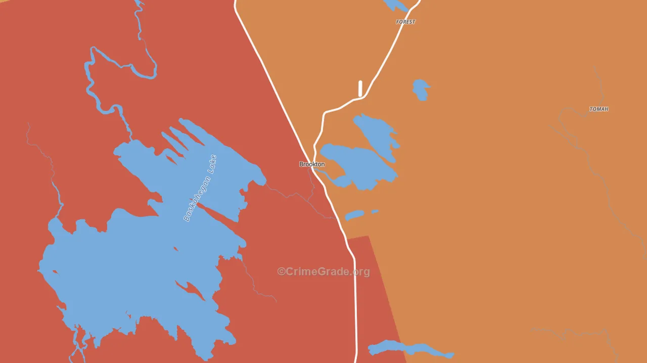 Brookton, ME Map of Theft Rates