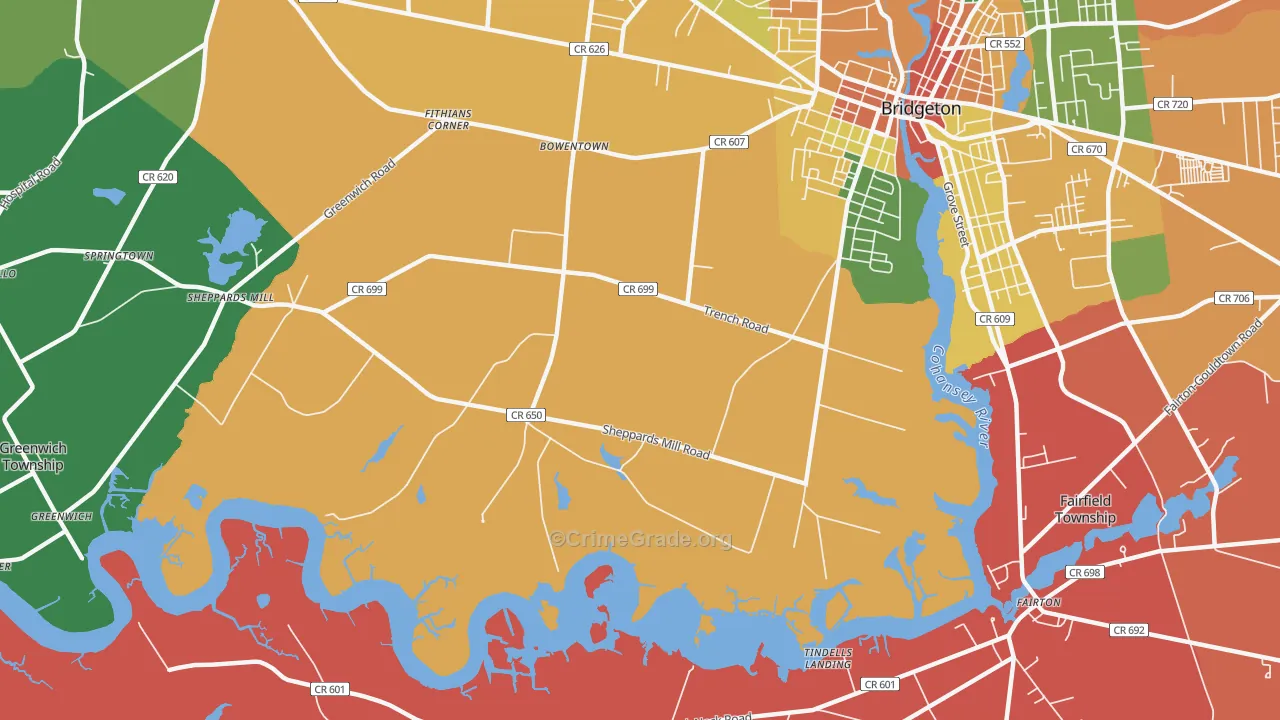 Brotmanville, NJ Map of Theft Rates
