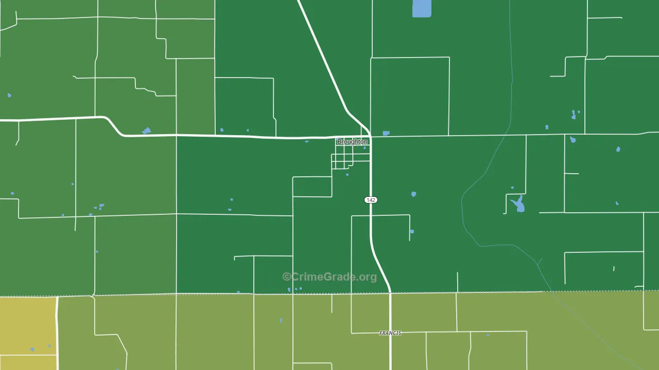Broughton, IL Map of Theft Rates