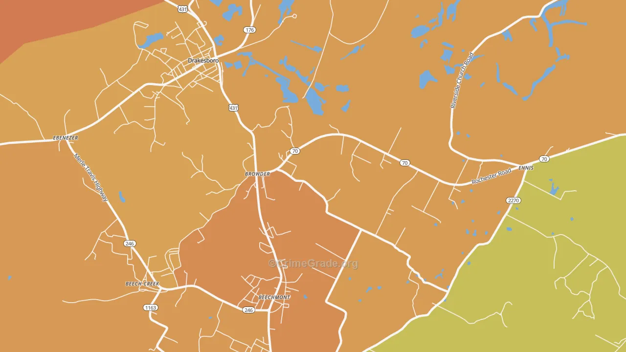 Browder, KY Map of Theft Rates