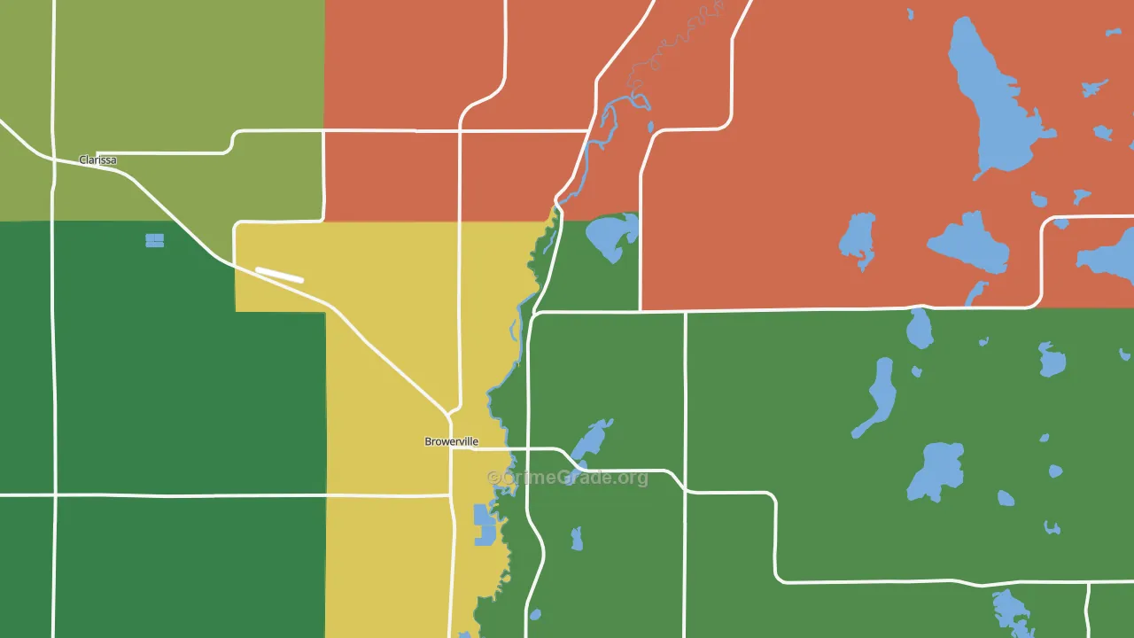 Browerville, MN Map of Theft Rates