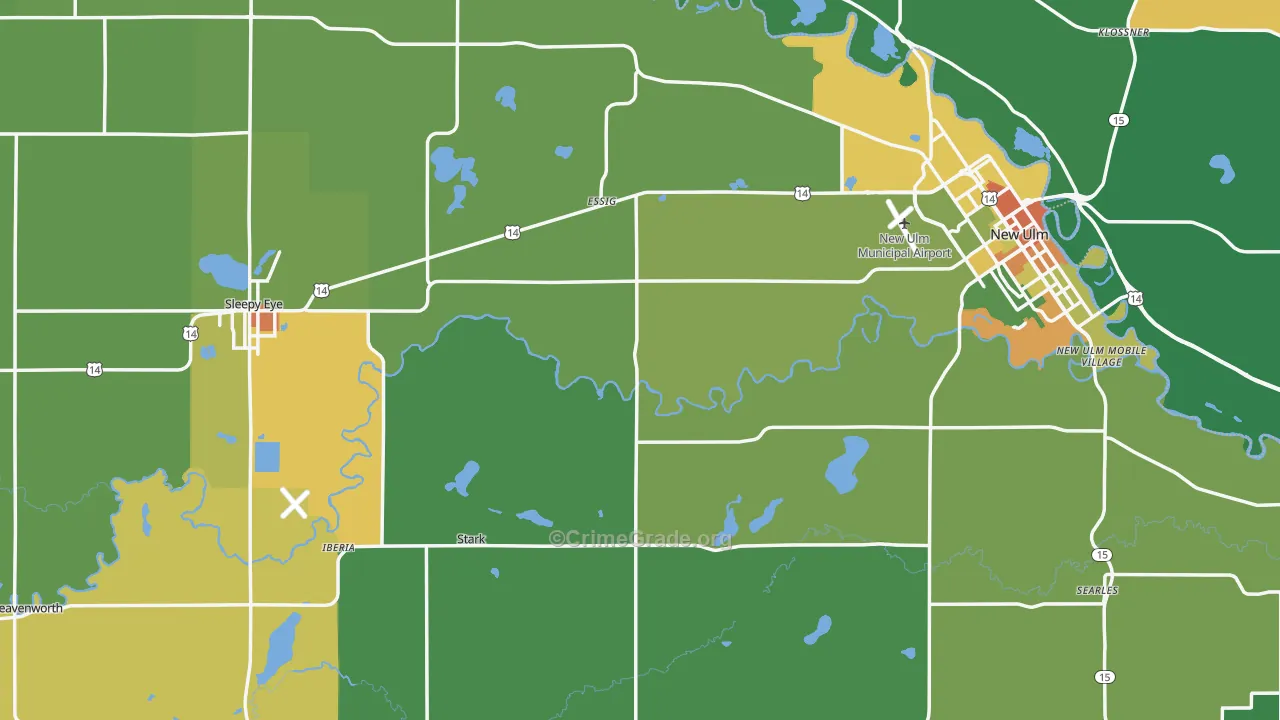 Brown County, MN Map of Theft Rates