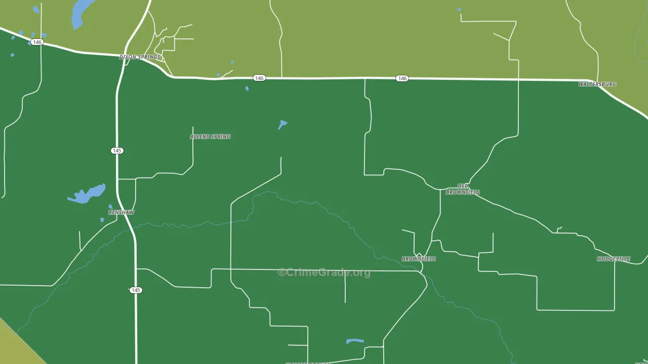 Brownfield, IL Map of Theft Rates