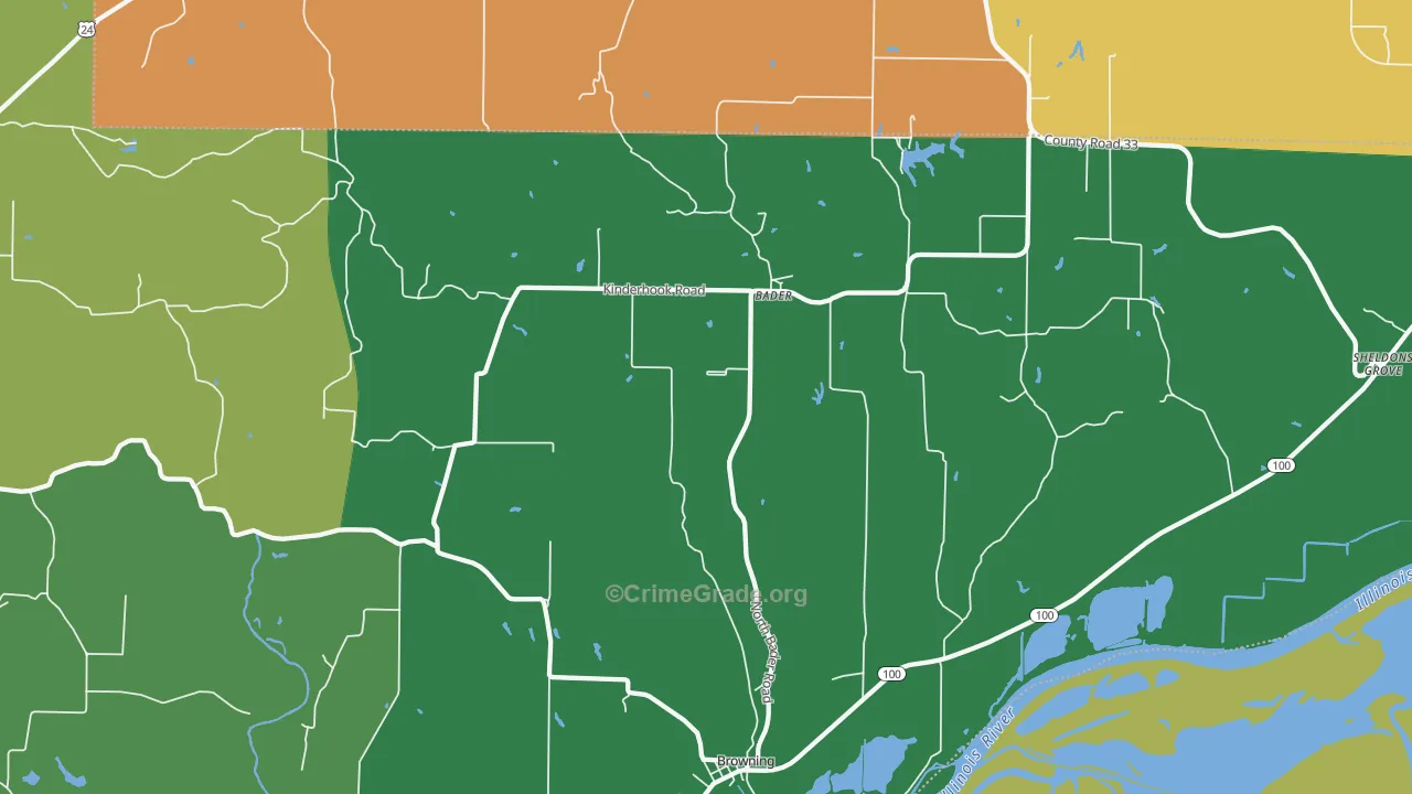 Browning, IL Map of Theft Rates