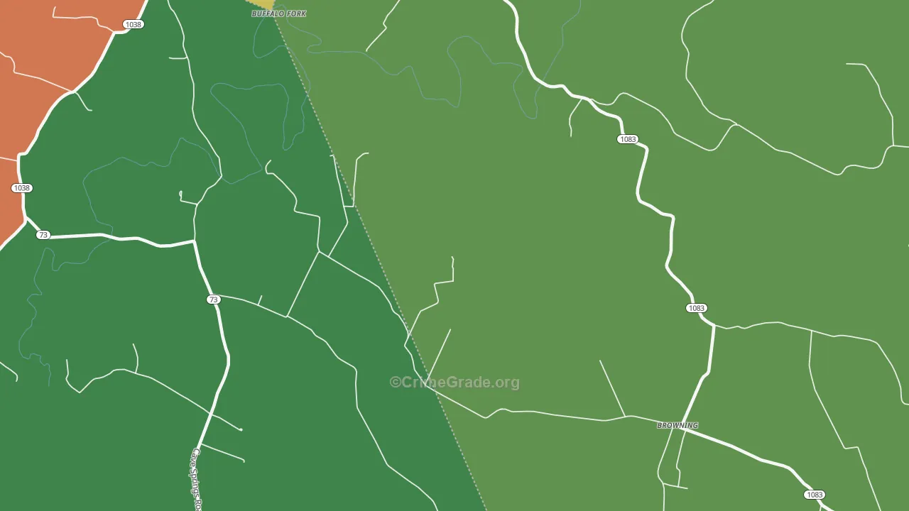 Browning, KY Map of Theft Rates