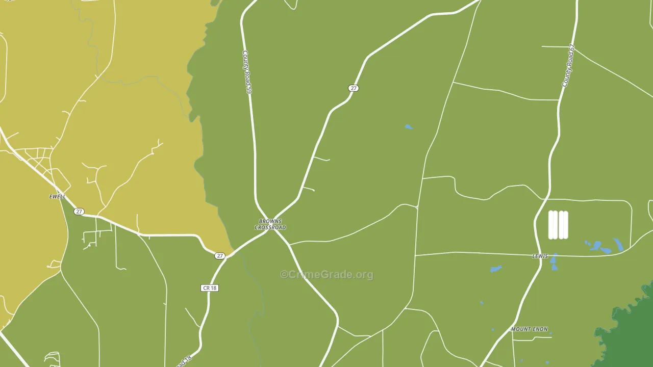 Browns Crossroads, AL Map of Theft Rates