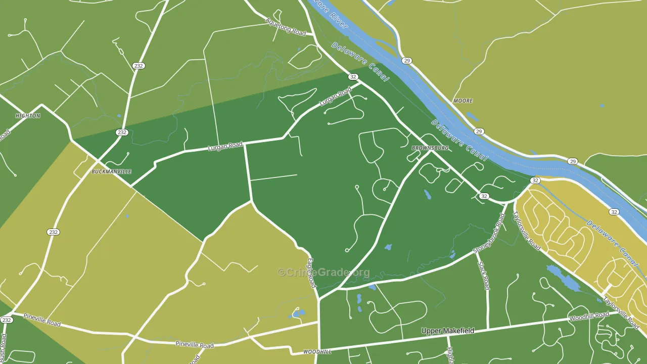 Brownsburg, PA Map of Theft Rates