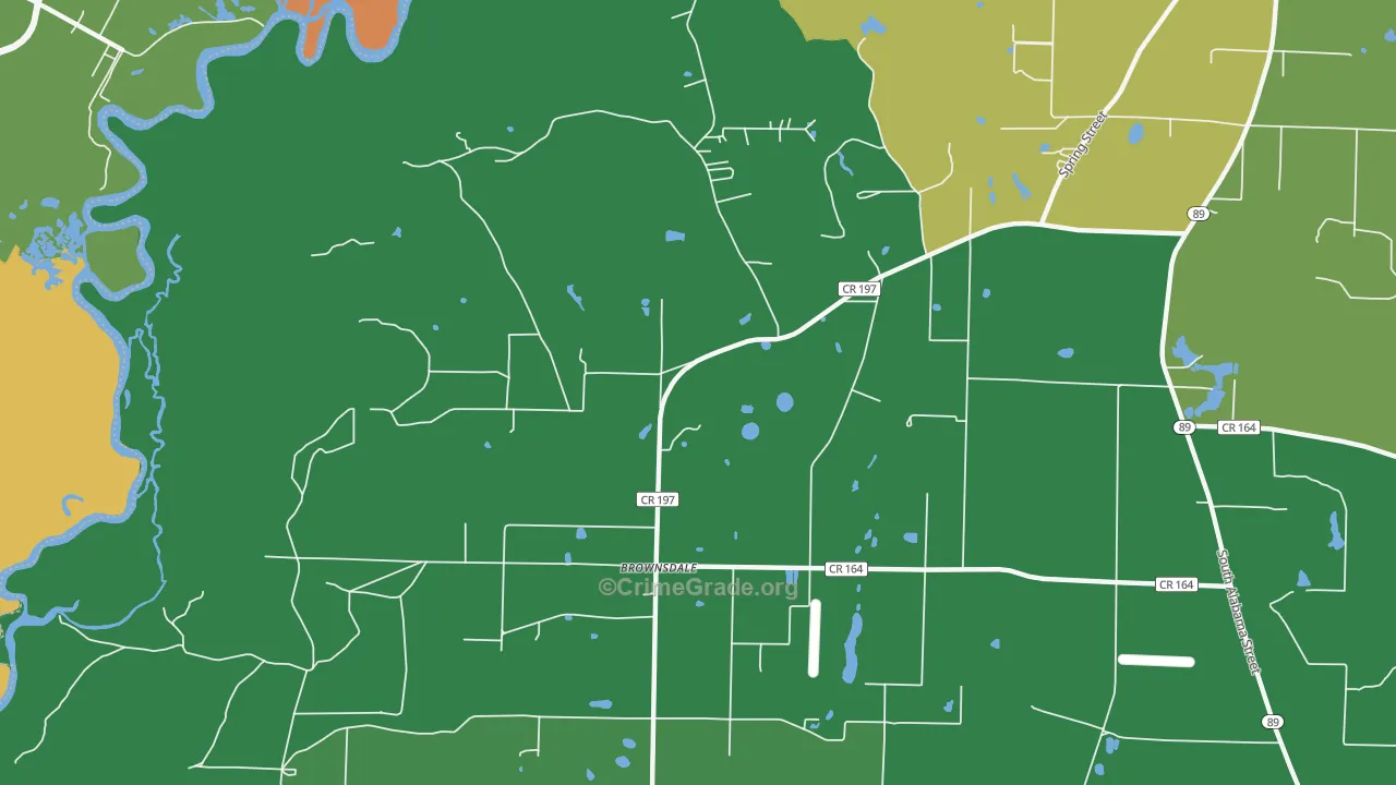 Brownsdale, FL Map of Theft Rates