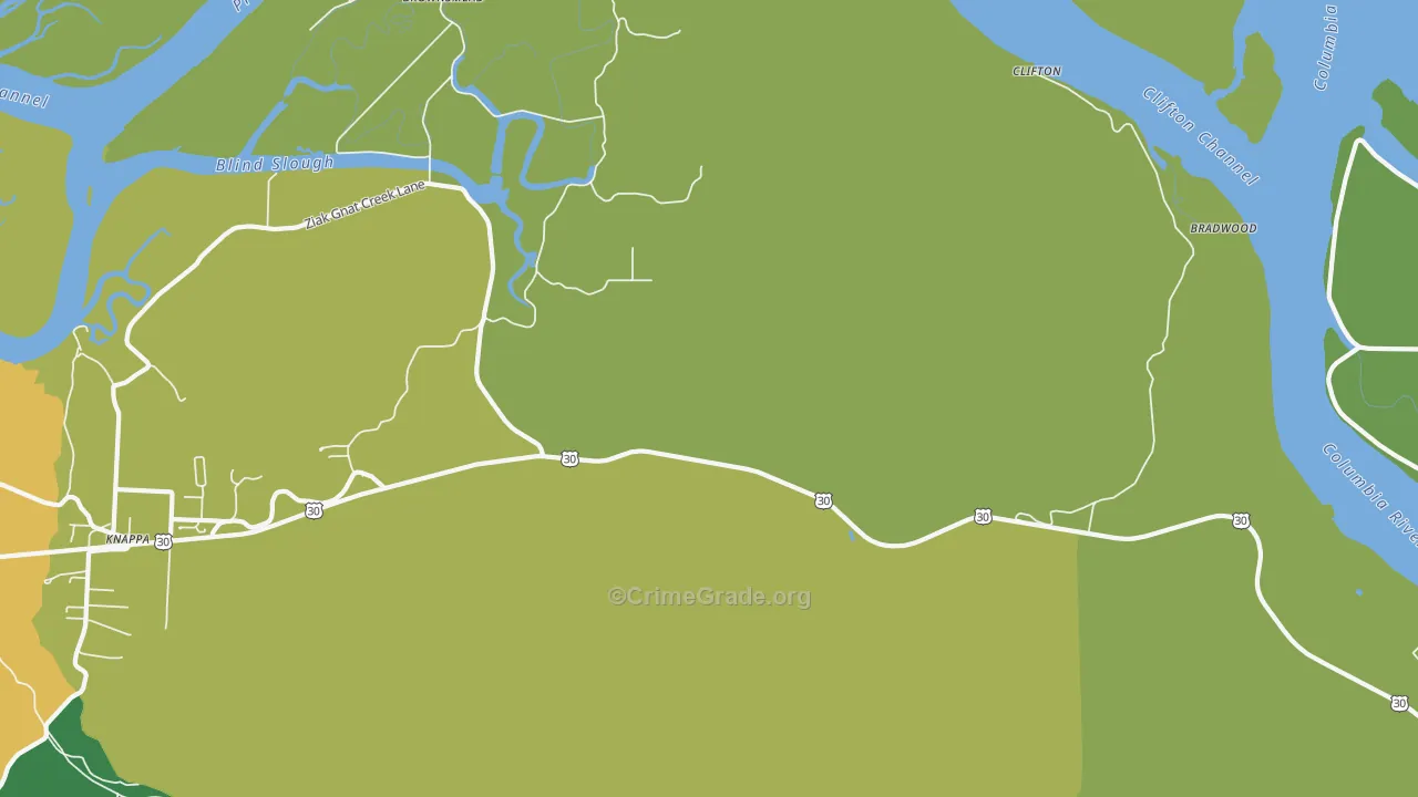 Brownsmead, OR Map of Theft Rates