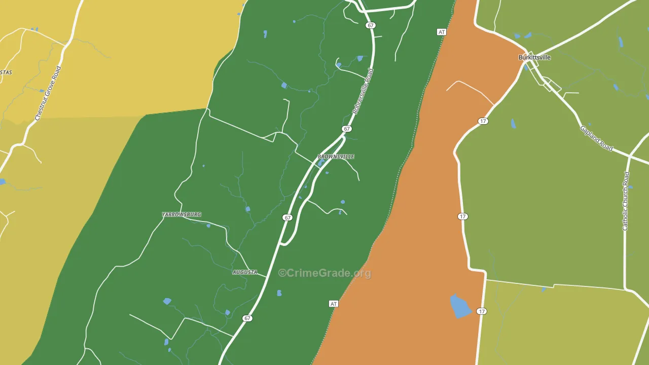 Brownsville, MD Map of Theft Rates