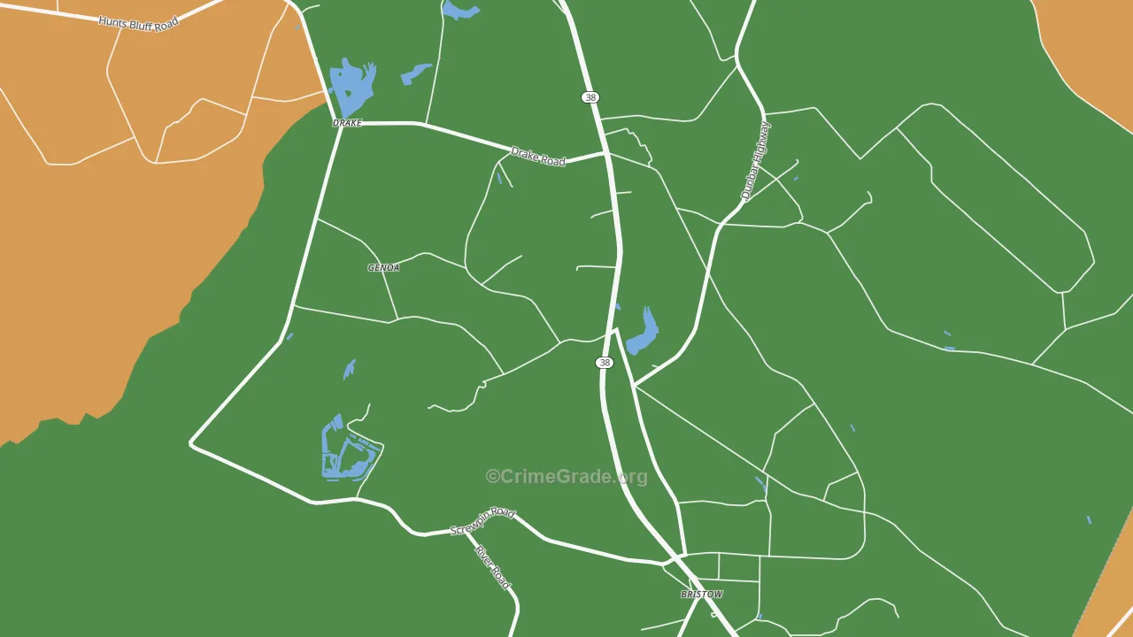Brownsville, SC Map of Theft Rates