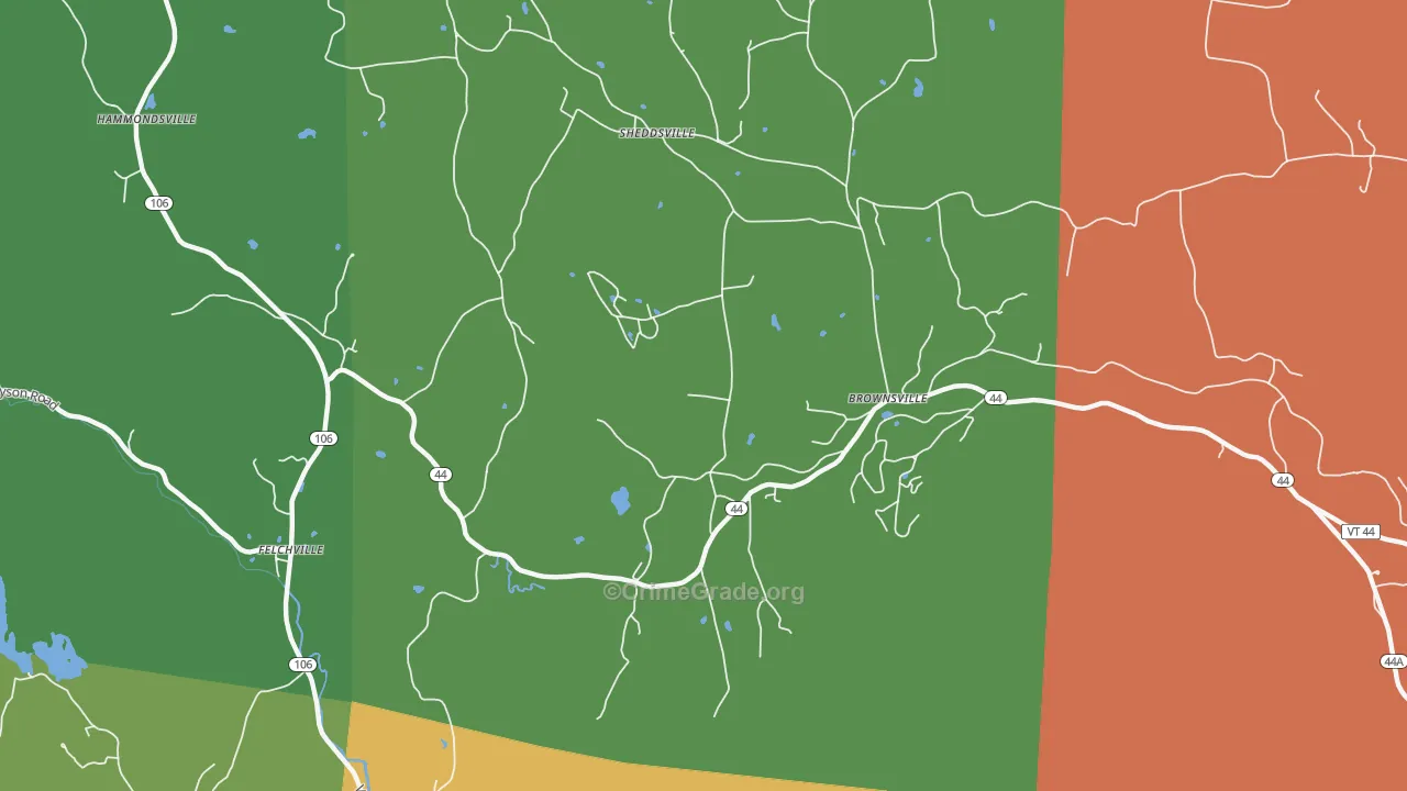 Brownsville, VT Map of Theft Rates