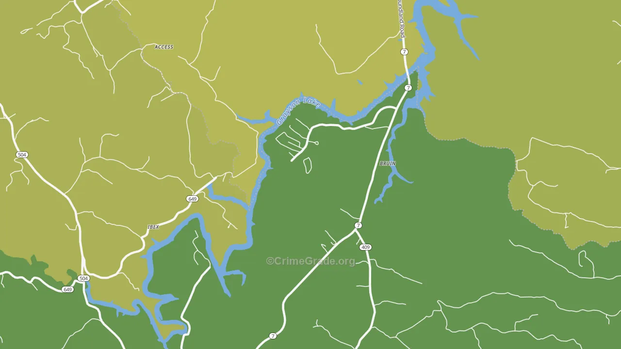 Bruin, KY Map of Theft Rates