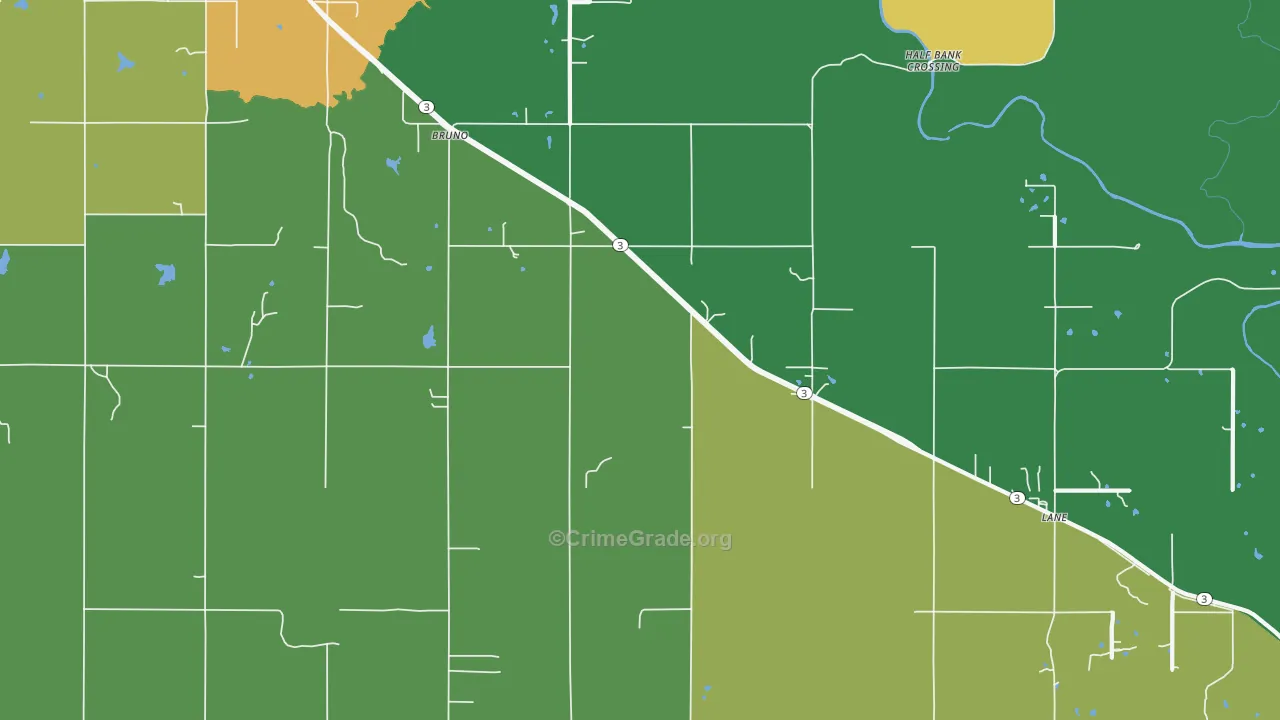 Bruno, OK Map of Theft Rates