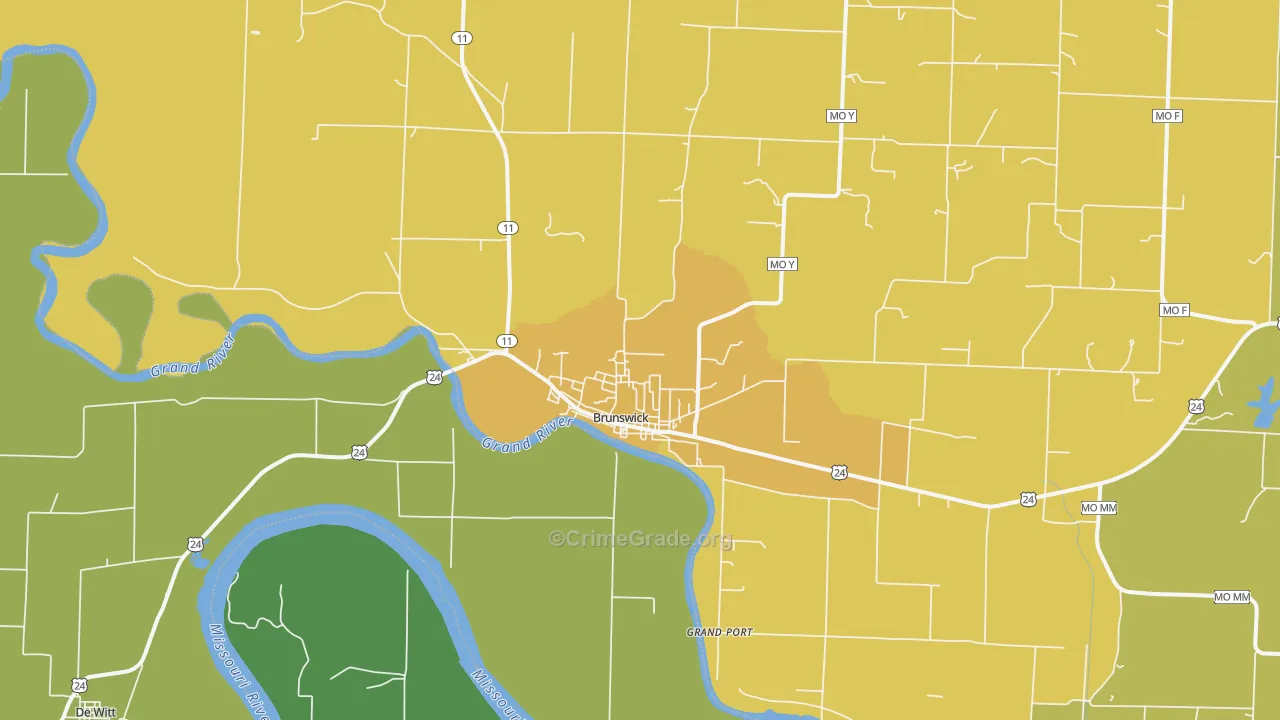 Brunswick, MO Map of Theft Rates