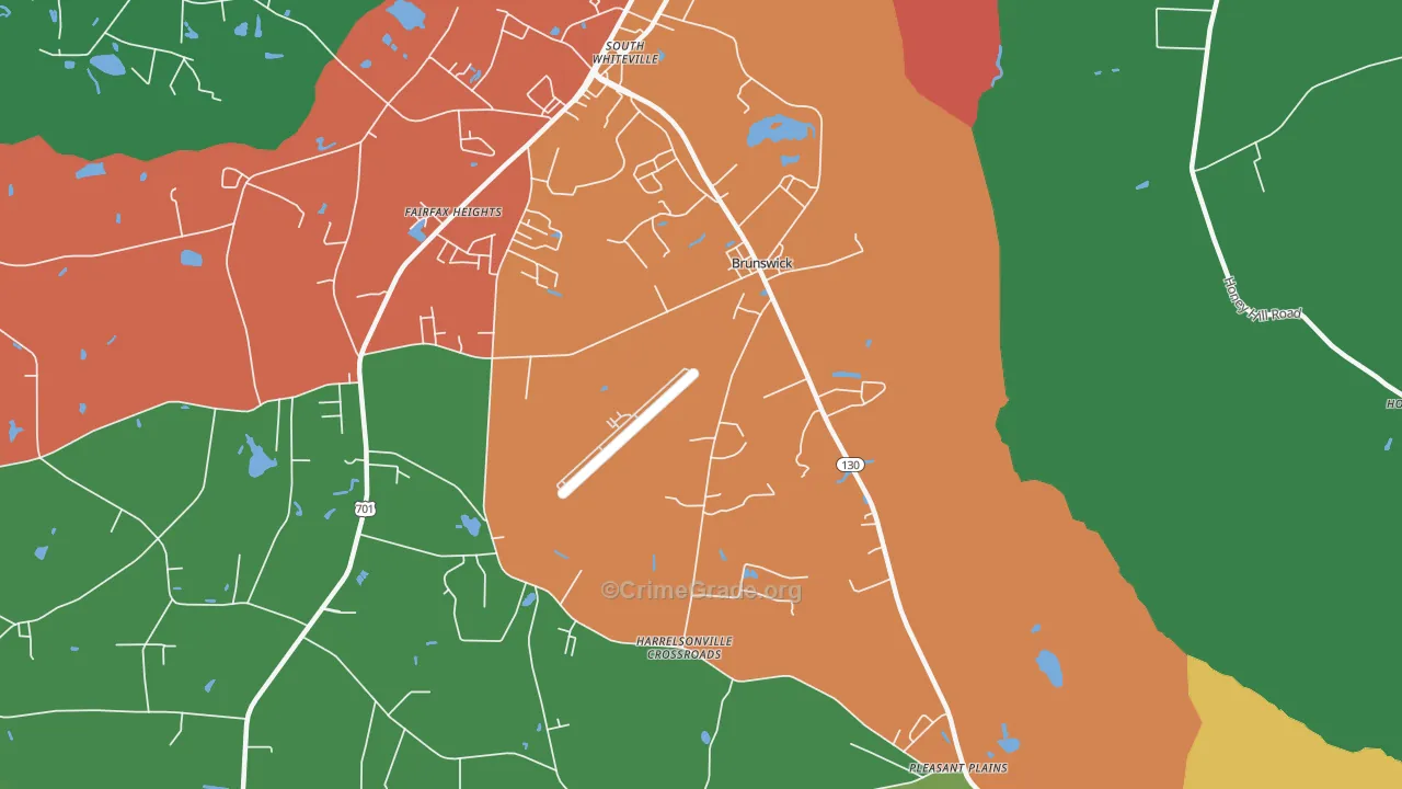 Brunswick, NC Map of Theft Rates