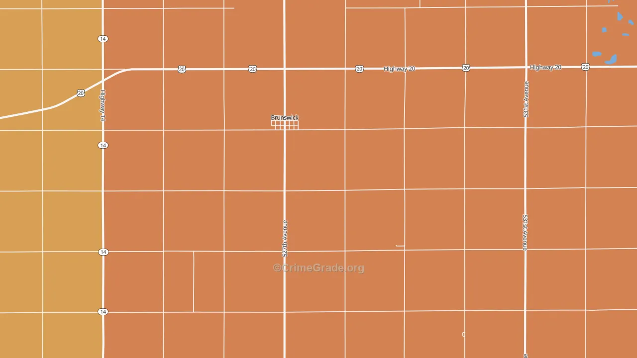 Brunswick, NE Map of Theft Rates