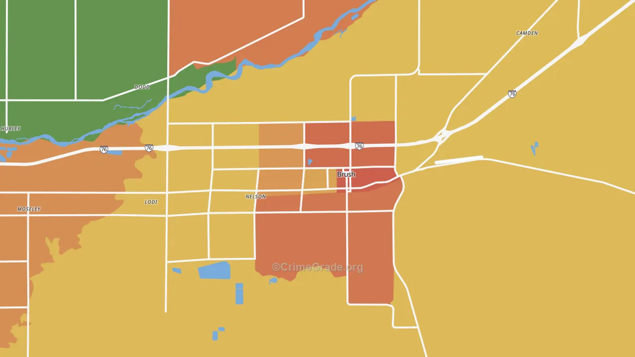 Brush, CO Map of Theft Rates