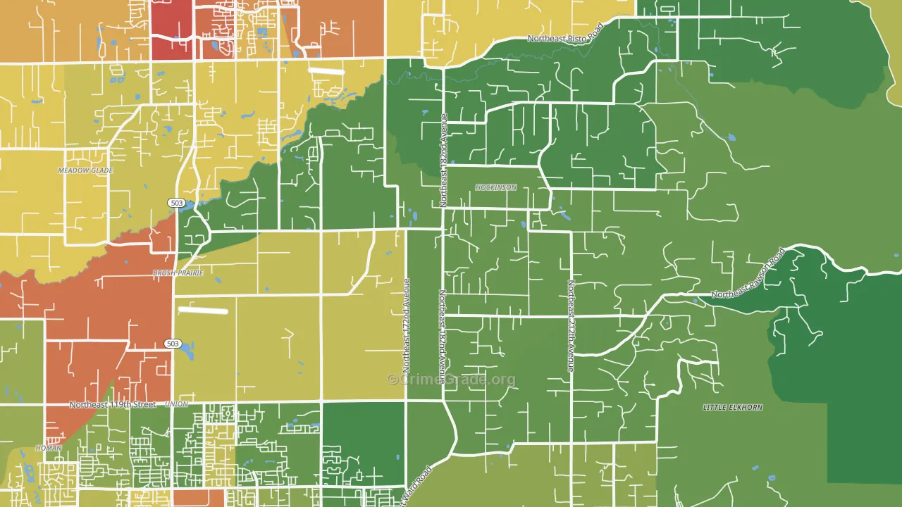 Brush Prairie, WA Map of Theft Rates