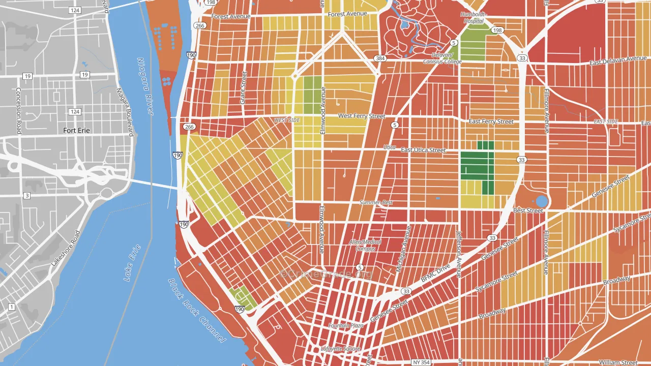 Bryant, Buffalo, NY Map of Theft Rates
