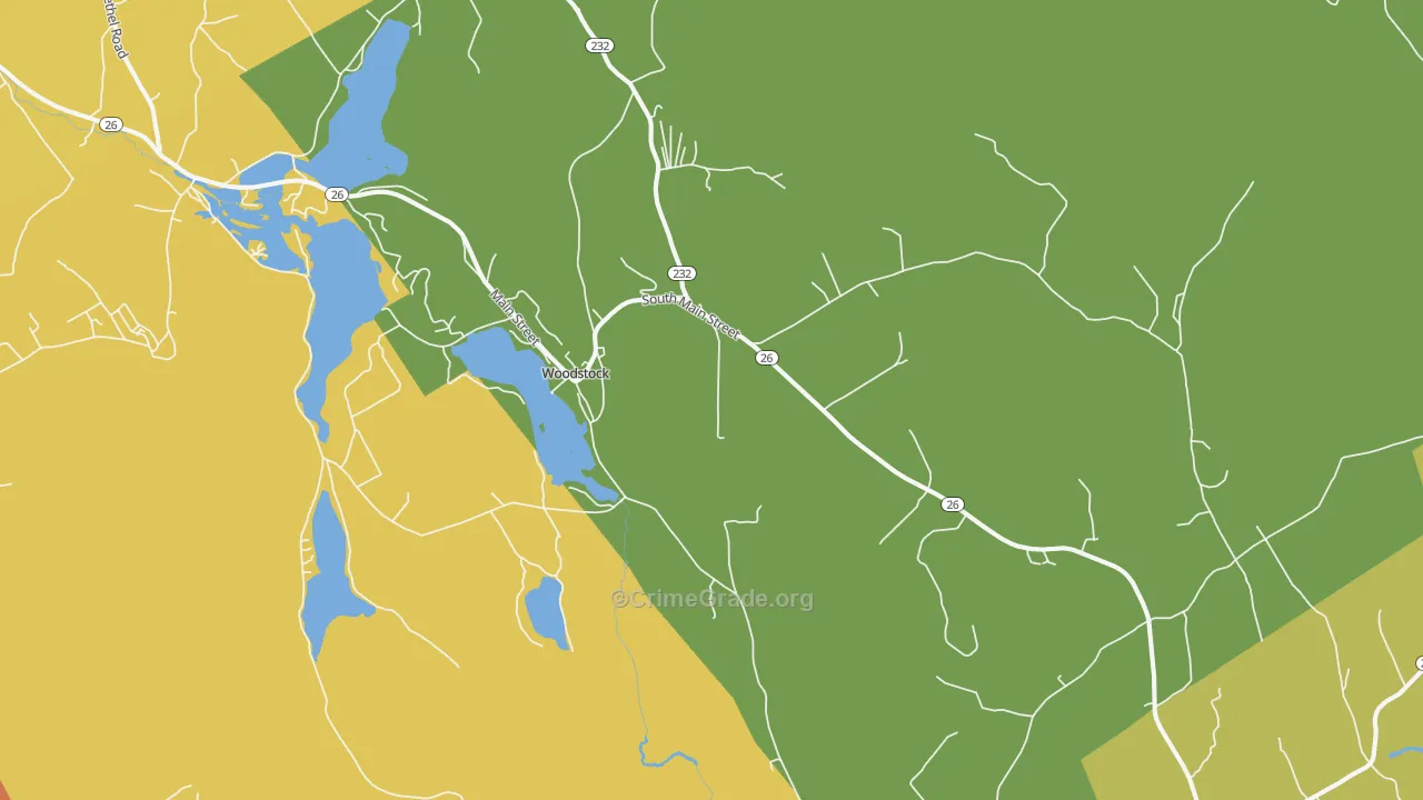 Bryant Pond, ME Map of Theft Rates