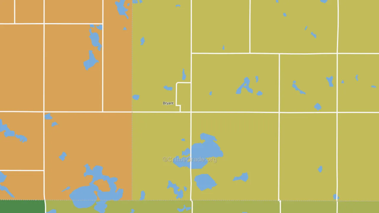 Bryant, SD Map of Theft Rates