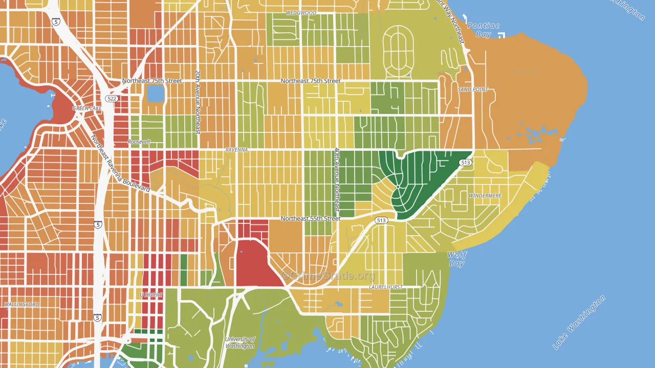Bryant, Seattle, WA Map of Theft Rates