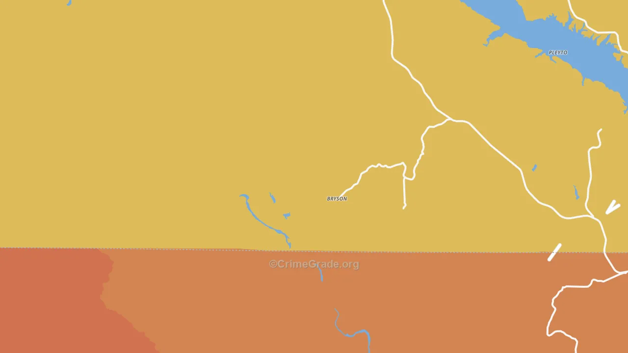 Bryson, CA Map of Theft Rates