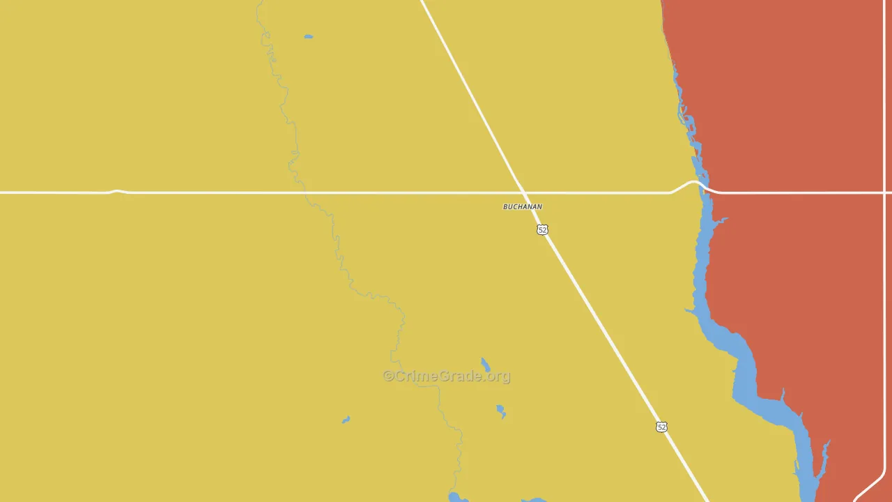 Buchanan, ND Map of Theft Rates
