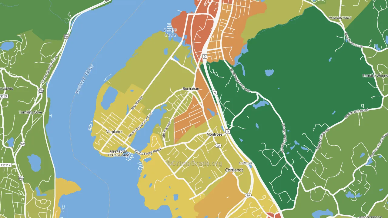 Buchanan, NY Map of Theft Rates