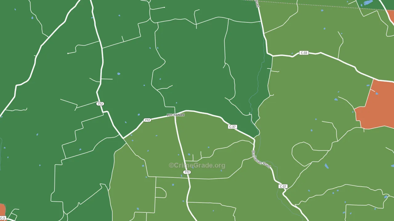Buchanan, OH Map of Theft Rates