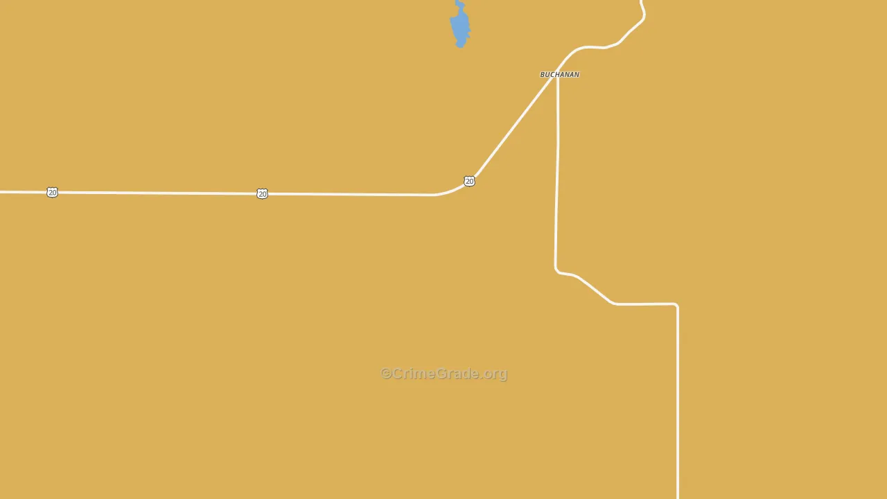 Buchanan, OR Map of Theft Rates