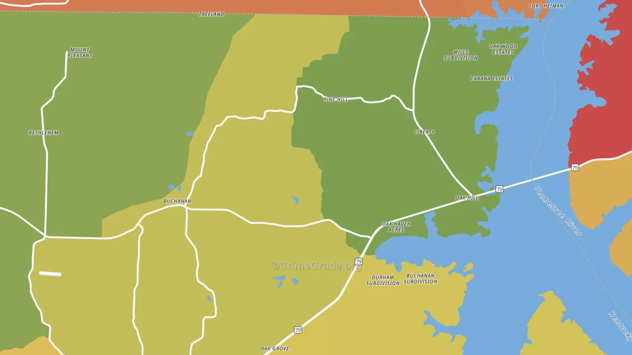 Buchanan, TN Map of Theft Rates