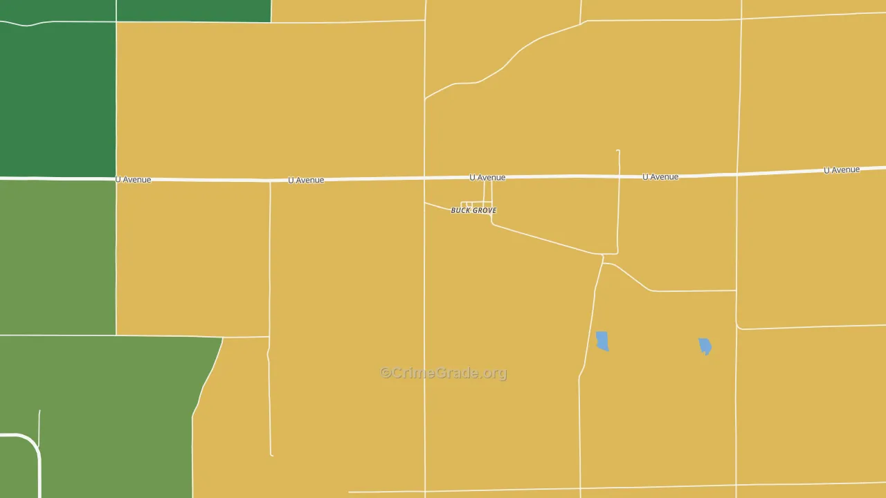 Buck Grove, IA Map of Theft Rates