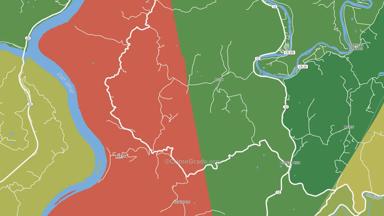 Buck, WV Map of Theft Rates