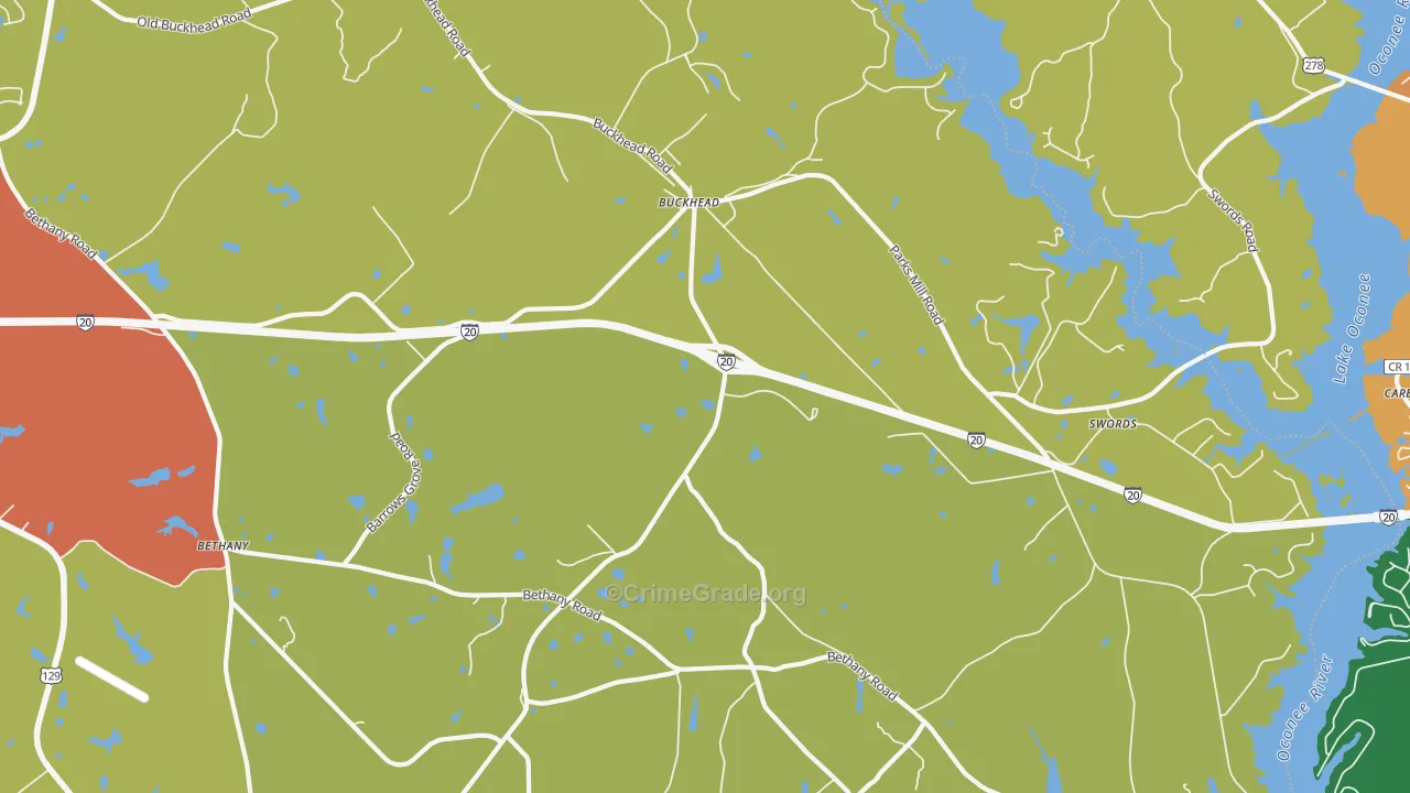 Buckhead, GA Map of Theft Rates