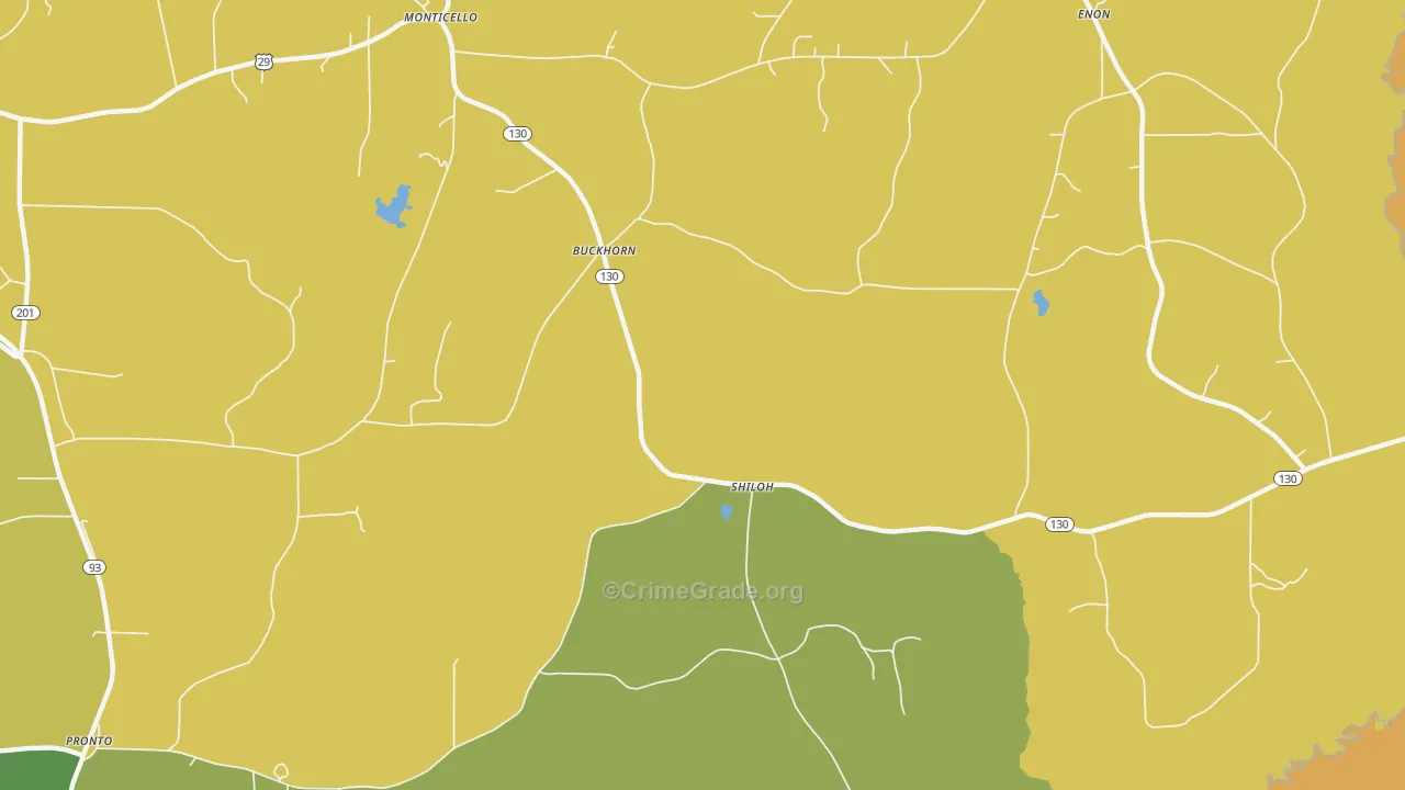 Buckhorn, AL Map of Theft Rates