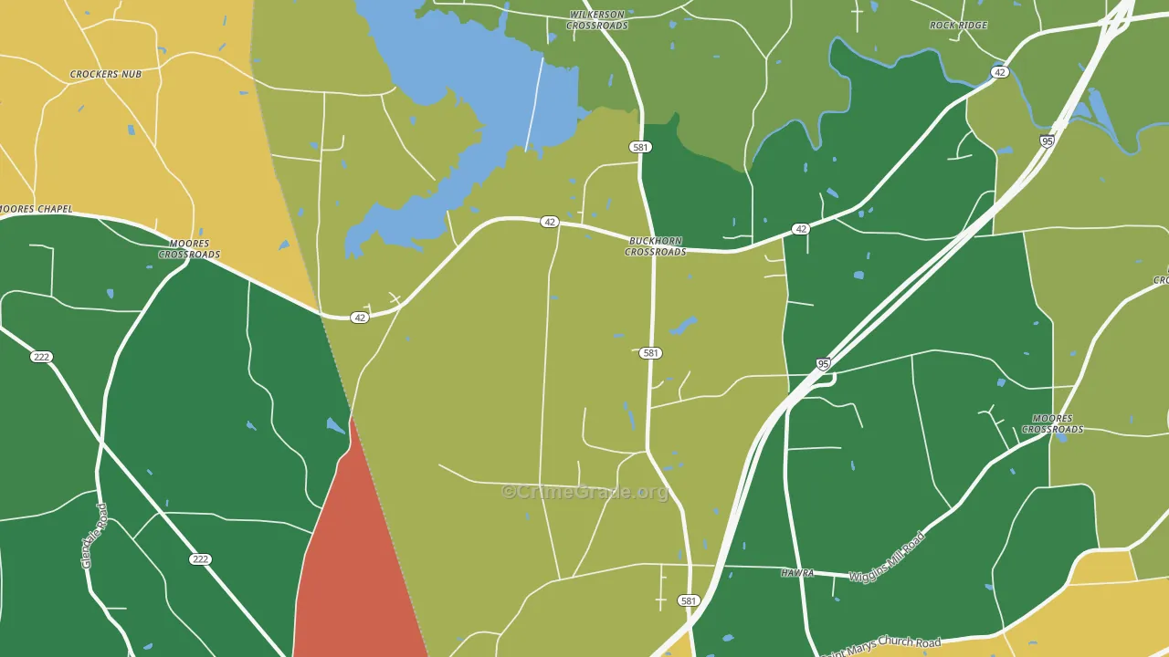 Buckhorn Crossroads, NC Map of Theft Rates