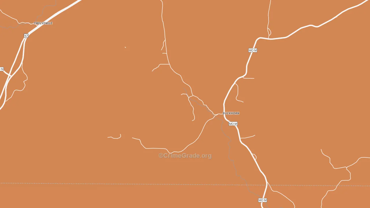 Buckhorn, MO Map of Theft Rates