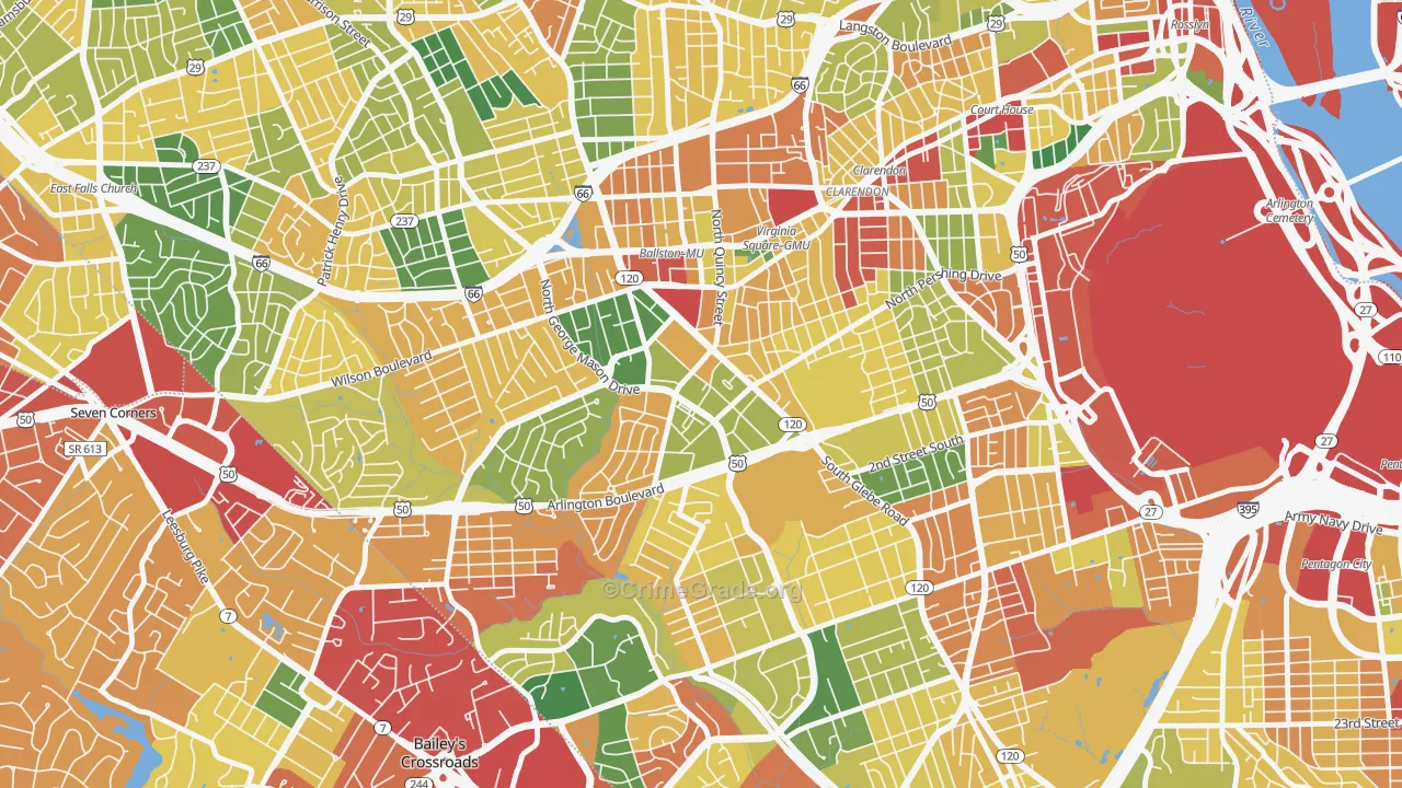 Buckingham, Arlington, VA Map of Theft Rates