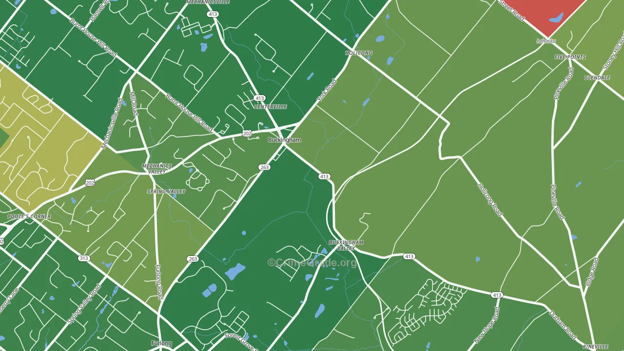 Buckingham, PA Map of Theft Rates