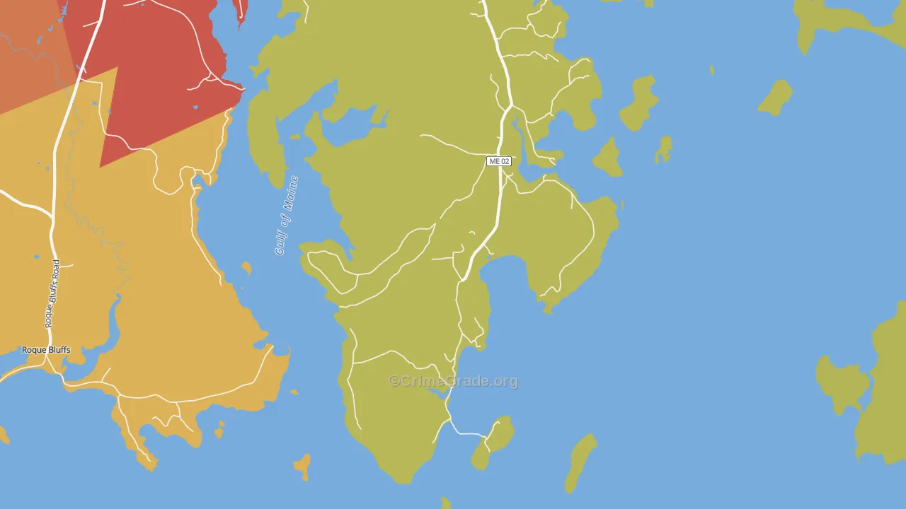 Bucks Harbor, ME Map of Theft Rates