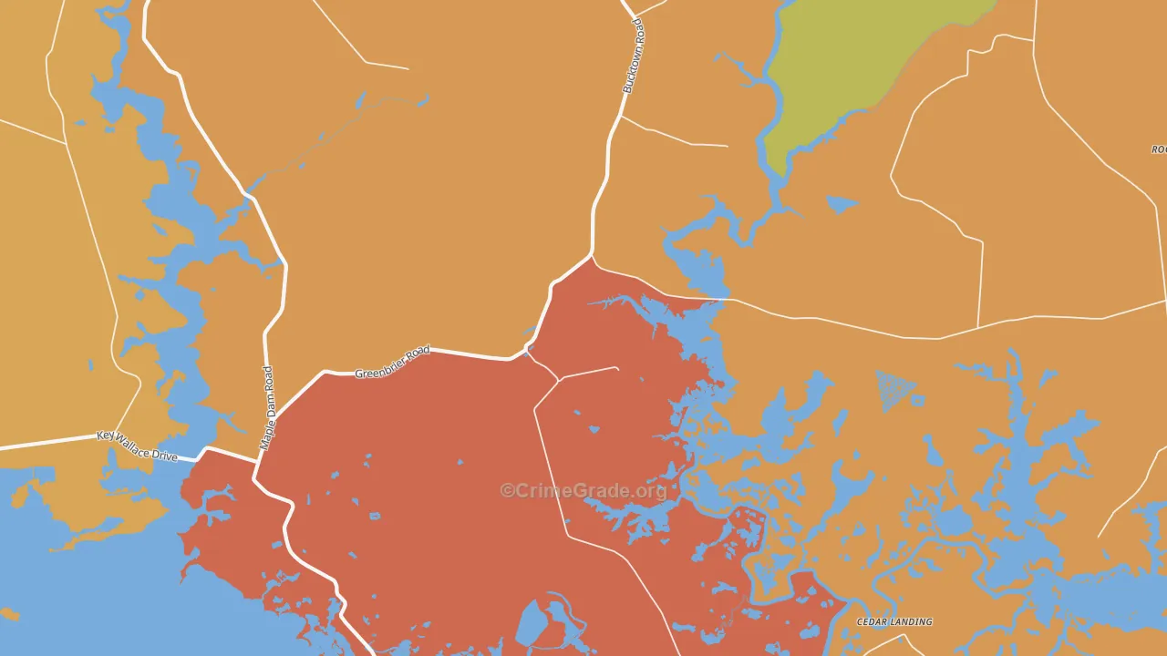 Bucktown, MD Map of Theft Rates