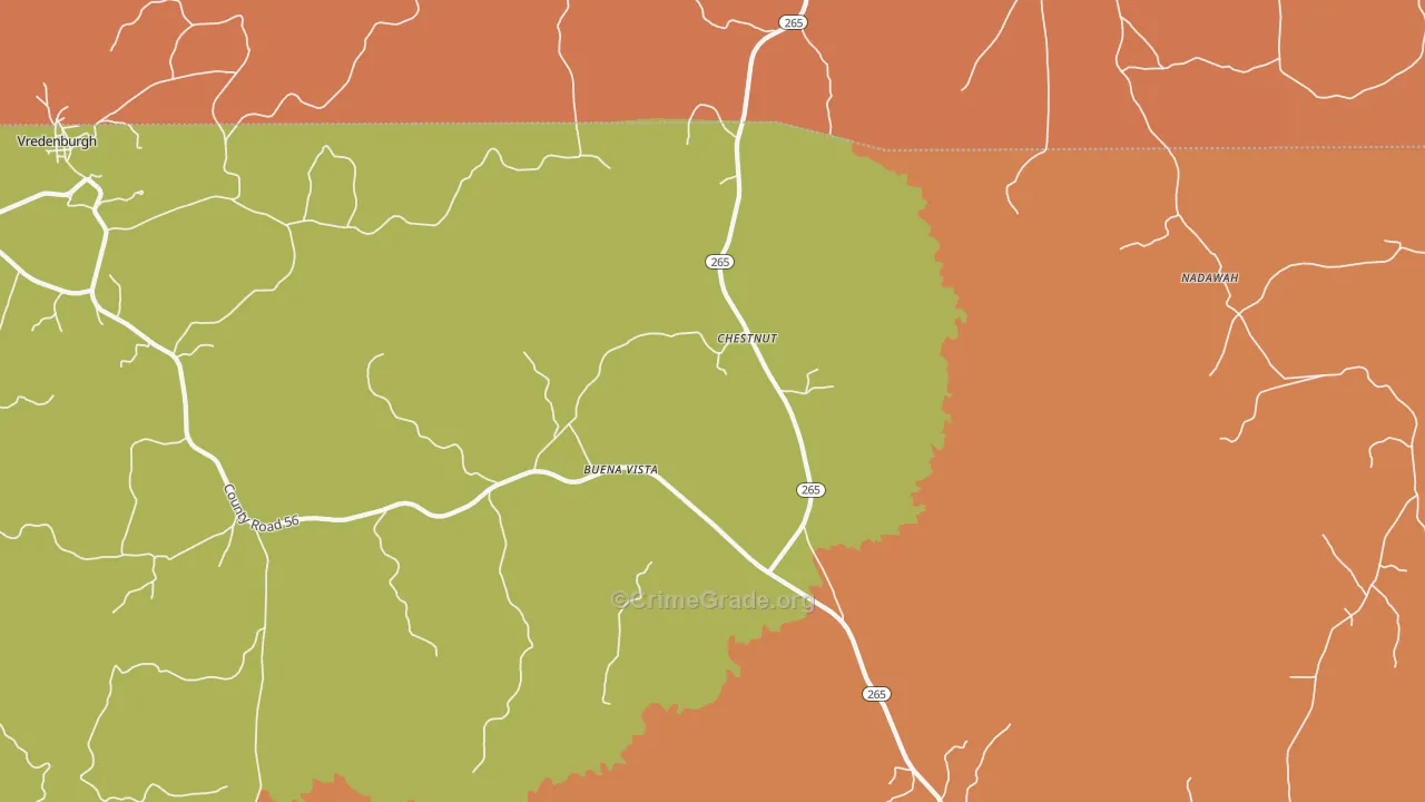 Buena Vista, AL Map of Theft Rates