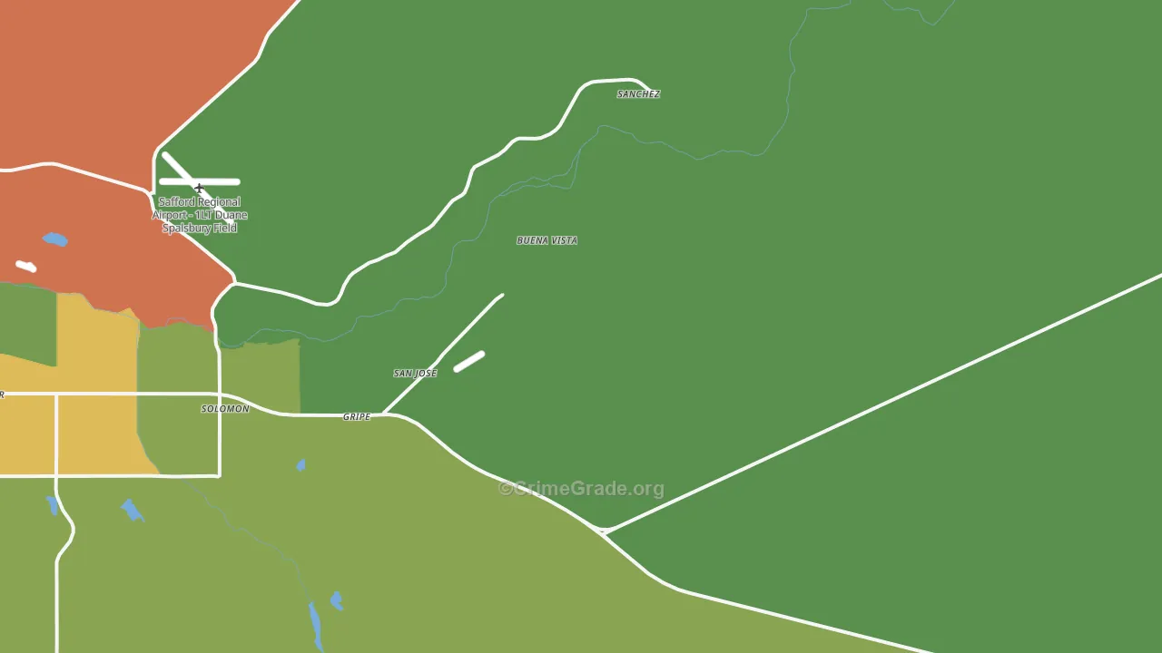 Buena Vista, AZ Map of Theft Rates