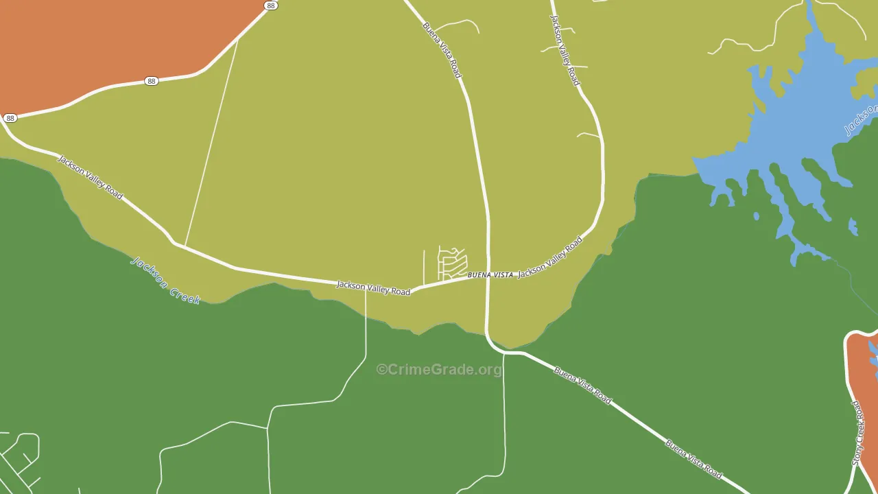 Buena Vista, CA Map of Theft Rates