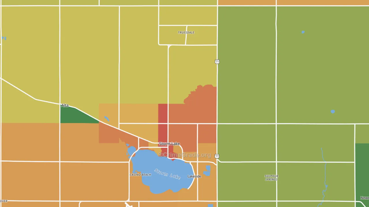 Buena Vista County, IA Map of Theft Rates