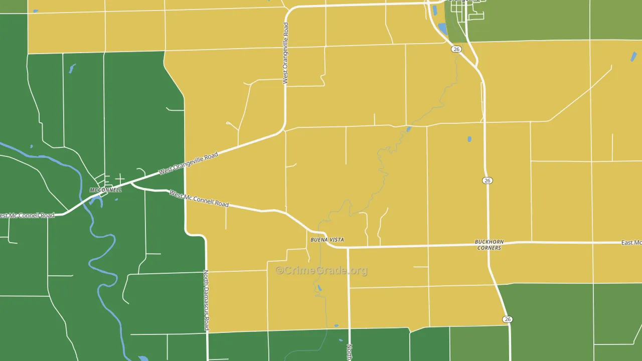 Buena Vista, IL Map of Theft Rates