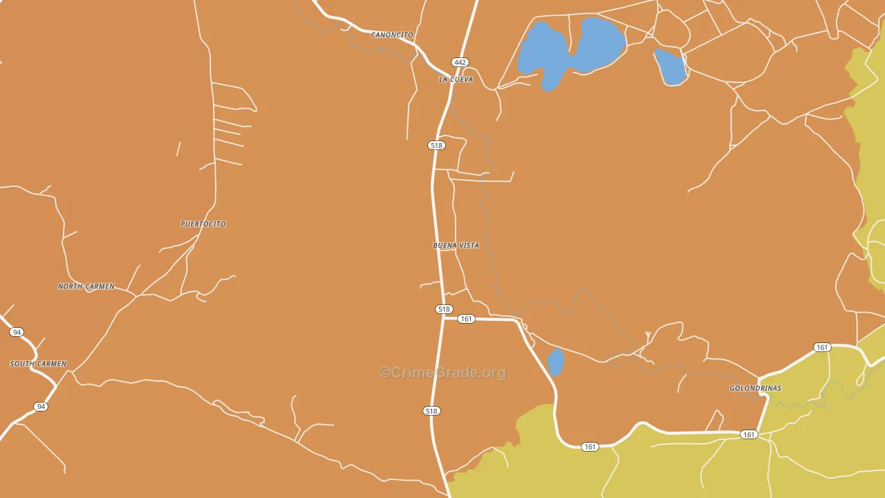 Buena Vista, NM Map of Theft Rates